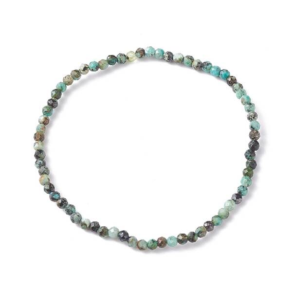 3mm Natural African Turquoise(Jasper) Beads Stretch Bracelet for Girl Women