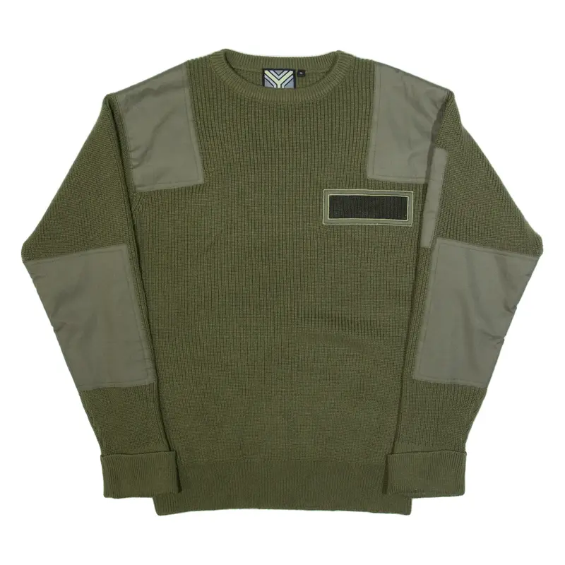 PSILON Mens Jumper Green Tight Knit Wool XL