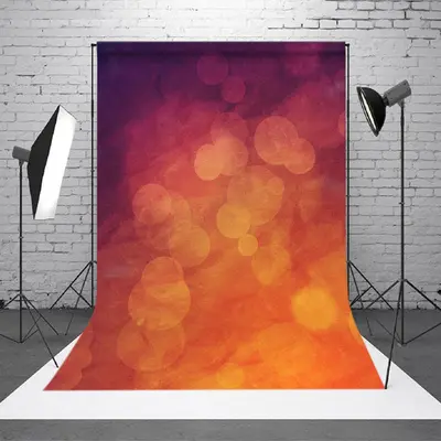 Aperturee Orange Tang Bokeh Light Abstract Photo Backdrop