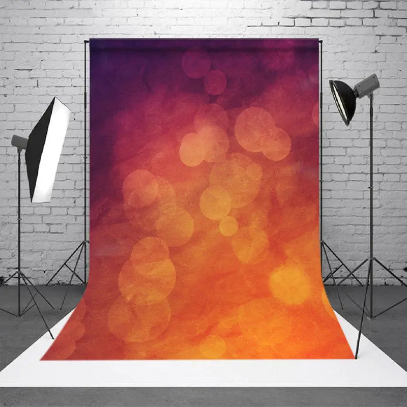 Aperturee Orange Tang Bokeh Light Abstract Photo Backdrop