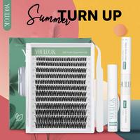 YOULUCK Velvet Touch Lash Clusters Waterproof Long-Lasting Individual Eyelash Extensions with Ultra-Thin Band Bond & Sea l& R...
