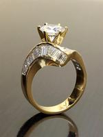 Women's Elegant Rhinestone Decorated Ring, Fashion Solitaire Ring for Party, Daily Clothing Decor, Trendy All-match & Exquisi...