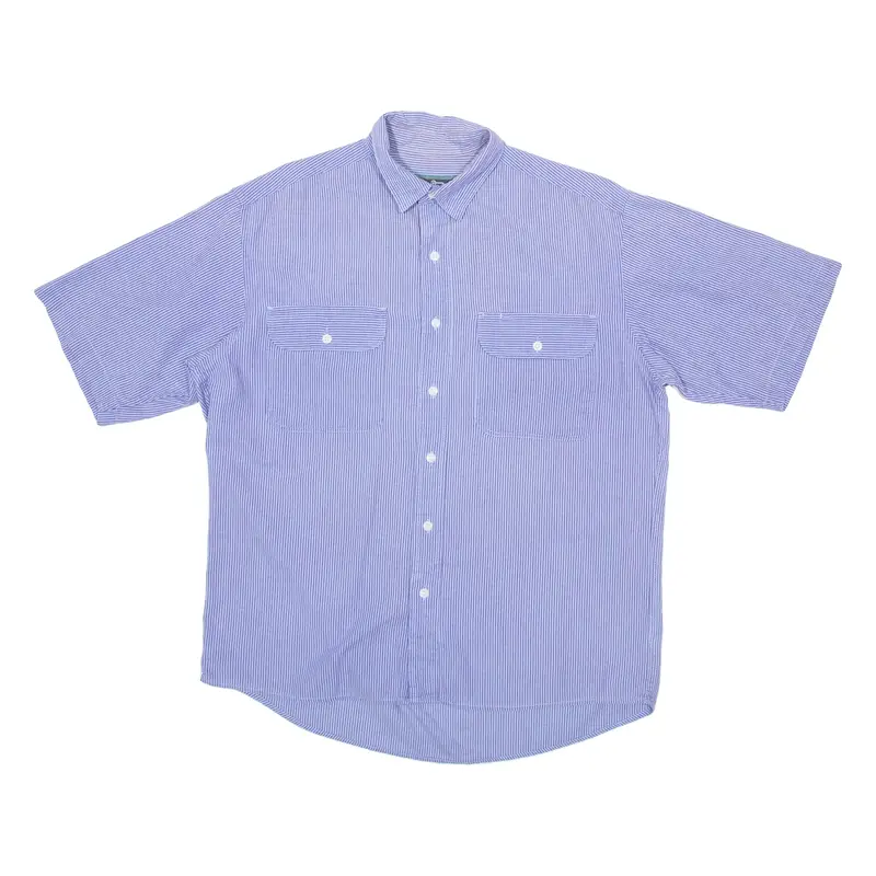 WOOLRICH Mens Shirt Purple Pinstripe M