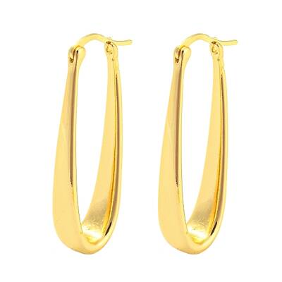 Rack Plating Brass Oval Hoop Earrings