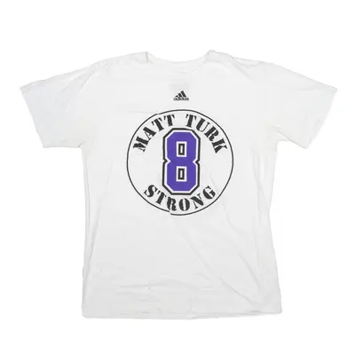 ADIDAS Matt Turk Strong Sports T-Shirt White Short Sleeve Mens M