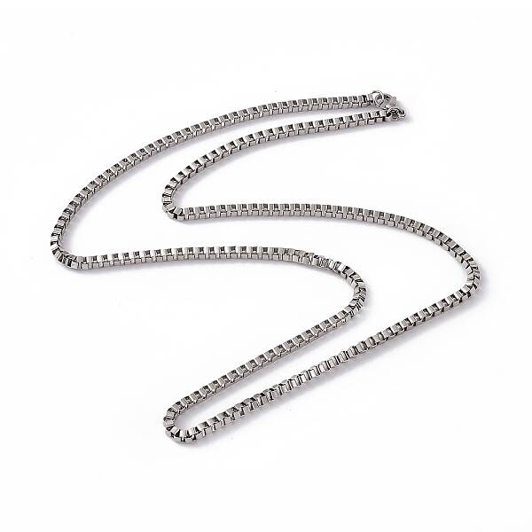 Non-Tarnish 201 Stainless Steel Box Chain Necklace for Men Women