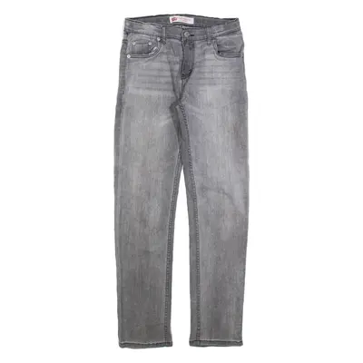 LEVI'S 502 Boys Jeans Grey Regular Tapered Stone Wash W26 L29