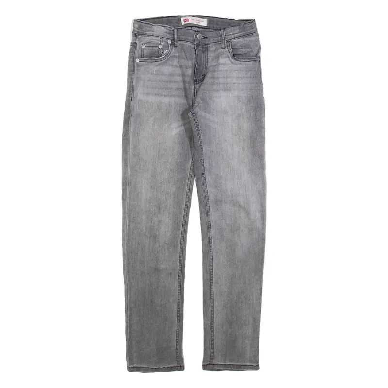 LEVI'S 502 Boys Jeans Grey Regular Tapered Stone Wash W26 L29
