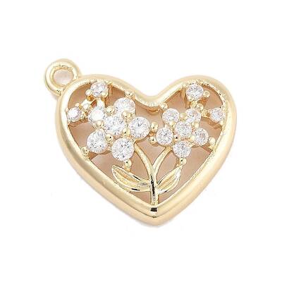 Brass Pave Clear Cubic Zirconia Pendants