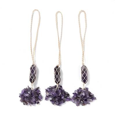 Natural Amethyst Reiki Healing Wall Hanging Pendant