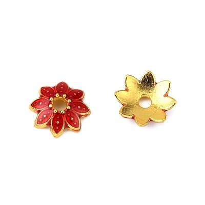 Multi-Petal Alloy Enamel Bead Caps