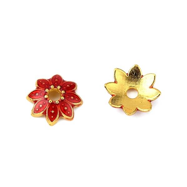 Multi-Petal Alloy Enamel Bead Caps