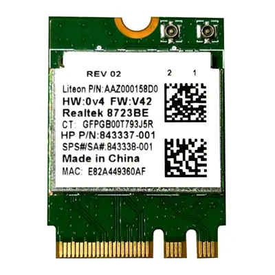 HP 843337-001 | 300Mbps 2.4GHz IEEE 802.11a/b/g/n Bluetooth 4.0 PCI Express M.2 Wireless Network Card