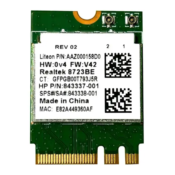 843337-001 HP 300Mbps 2.4GHz IEEE 802.11a/b/g/n Bluetooth 4.0 PCI Express M.2 Wireless Network Card