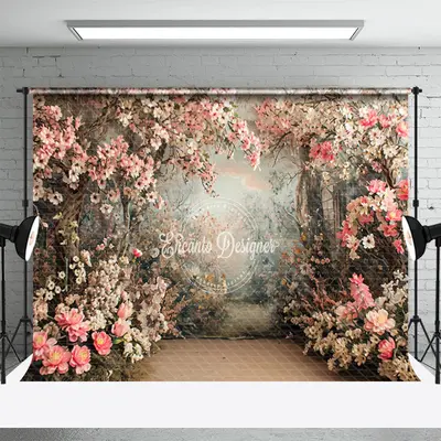 Pink Peach Blossom Trees Spring Photography Backdrop - Aperturee