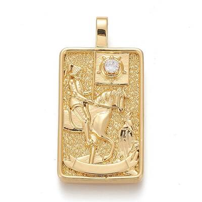 Brass Micro Pave Clear Cubic Zirconia Pendants