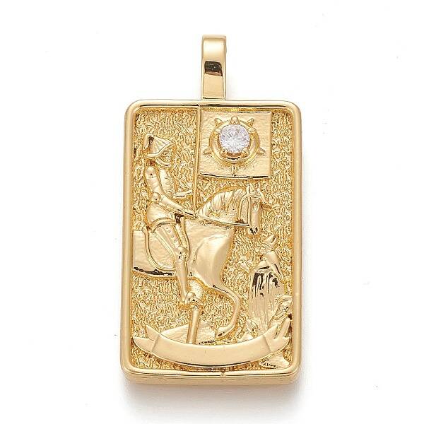 Brass Micro Pave Clear Cubic Zirconia Pendants