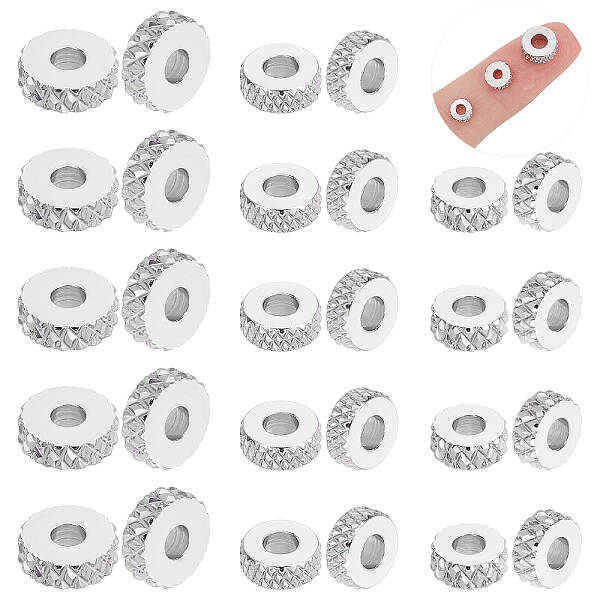 60Pcs 3 Styles 201 Stainless Steel Spacer Beads