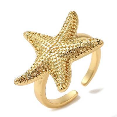 Rack Plating Brass Cuff Rings for Women