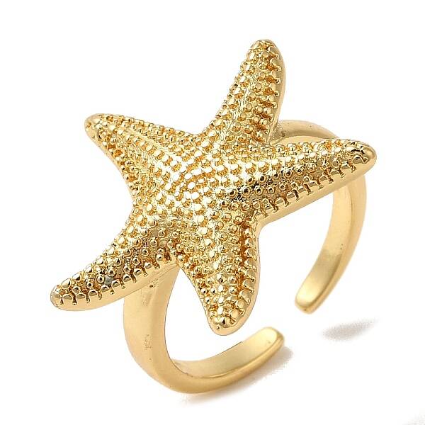 Rack Plating Brass Cuff Rings for Women