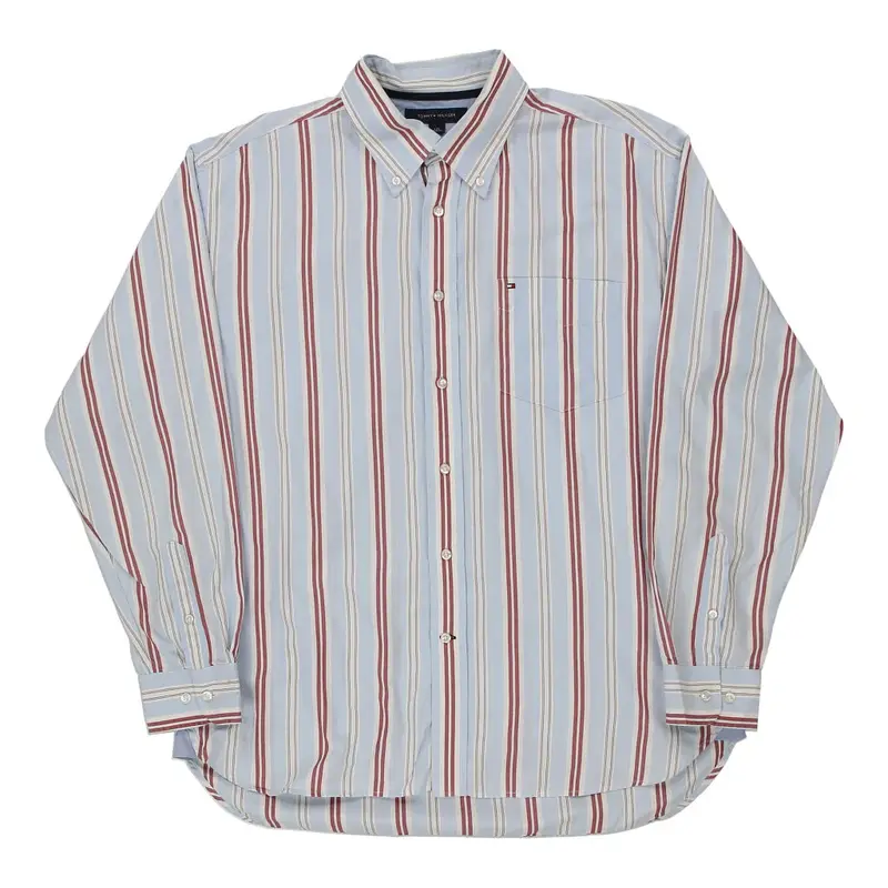 Tommy Hilfiger Striped Shirt - Large Blue Cotton