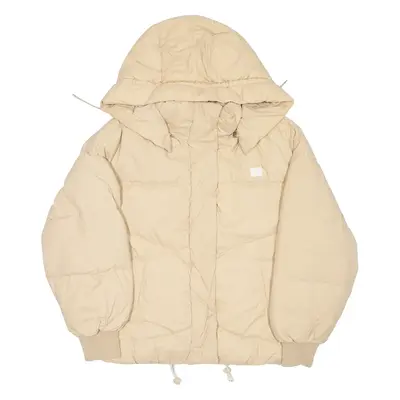 LEVI'S Mens Puffer Jacket Beige Hooded XS
