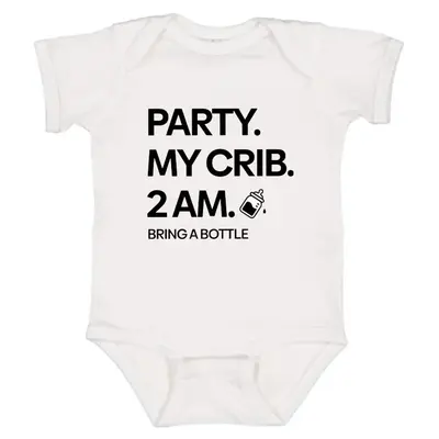Party At My Crib Baby Onesie, Cute Baby Clothes, Gift For Newborn Baby Clothes Girl