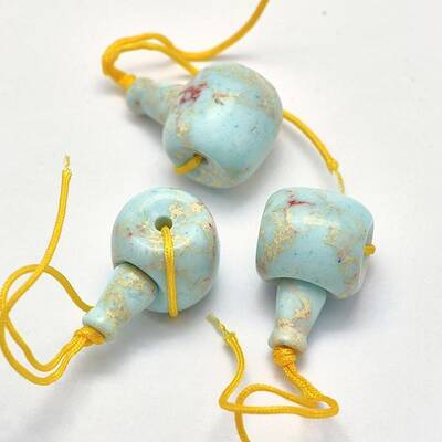 Natural Gemstone 3 Hole Guru Beads