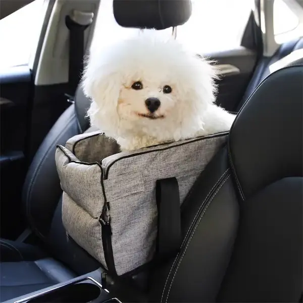 Car Seat Pet Carrier, Dog Car Seat for Small Dog Center Console Seat Pet Booster Seat for Car Puppy, Dog Car Armrest Travel B...