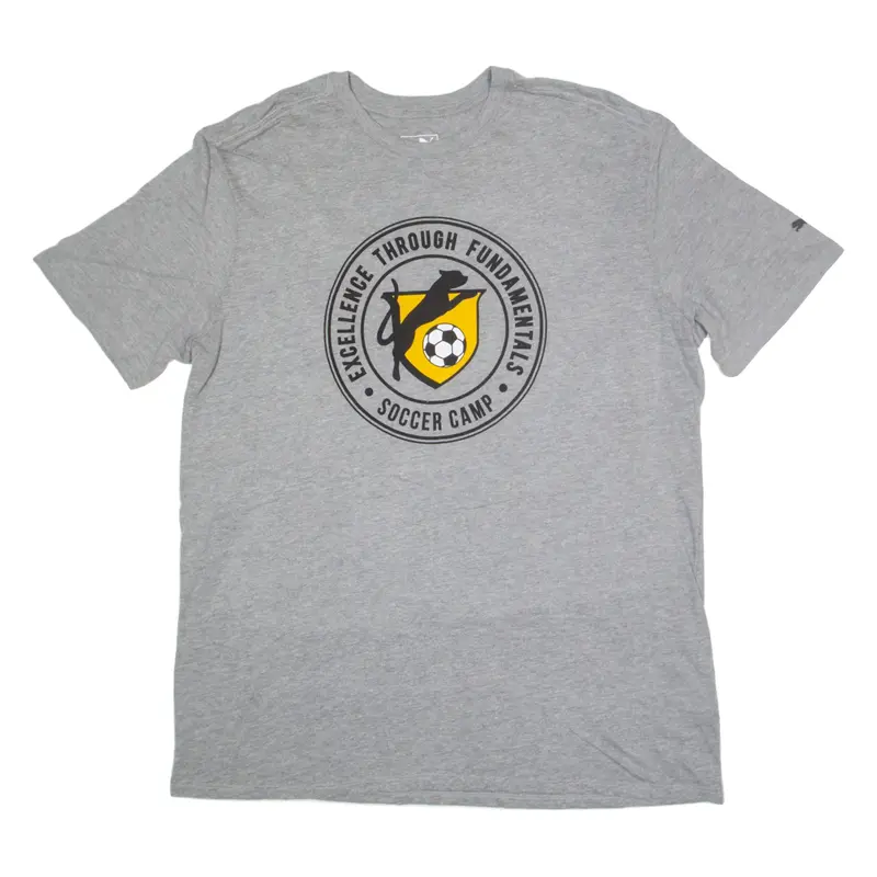 PUMA Soccer Camp T-Shirt Grey Short Sleeve Mens L