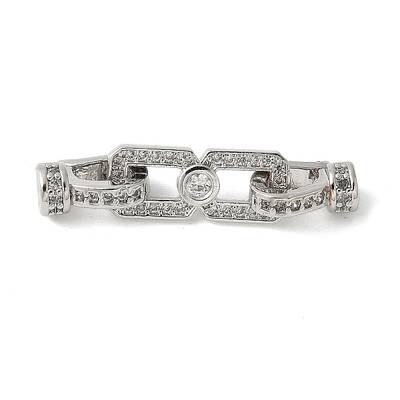 Brass Pave Clear Cubic Zirconia Fold Over Clasps