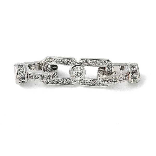 Brass Pave Clear Cubic Zirconia Fold Over Clasps