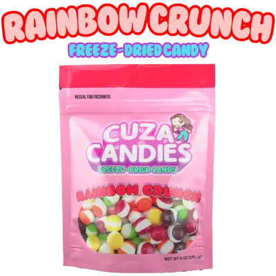 Bite Cuza Candies Freeze-Dried Rainbow Crunch Candy - Fruity Sweet Snack for All Ages, (4, 6, 16, 24, 40 OZ) Bonbon Sugar Bit...