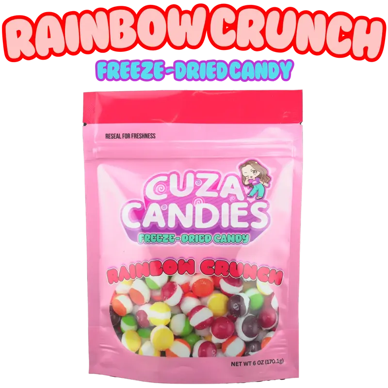 Bite Cuza Candies Freeze-Dried Rainbow Crunch Candy - Fruity Sweet Snack for All Ages, (4, 6, 16, 24, 40 OZ) Bonbon Sugar Bit...