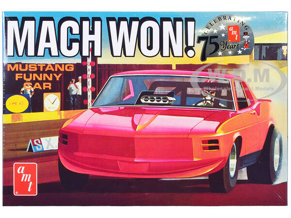 Skill 3 Model Kit 1970 Ford Mustang Funny Car Mach Won 1/25 Scale Model by AMT