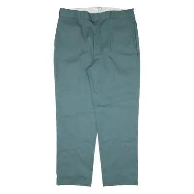 DICKIES Workwear Mens Trousers Green Regular Tapered W42 L32