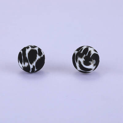 Printed Round Silicone Focal Beads