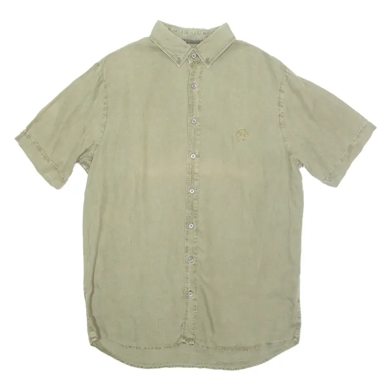BARAX Mens Plain Shirt Green M