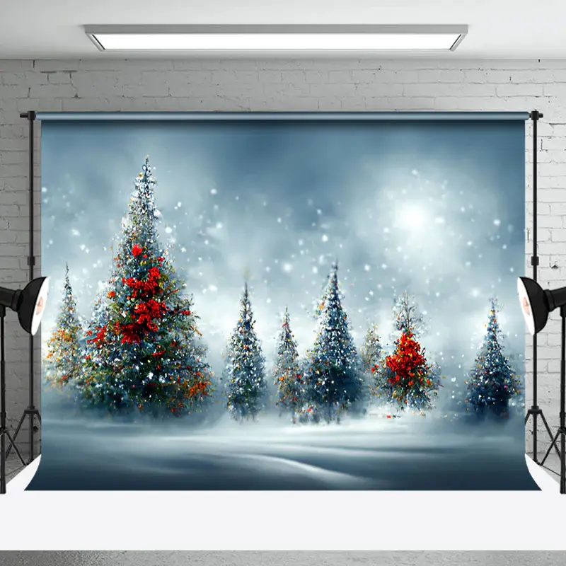 Aperturee Artistic Christmas Vibe Forest Pine Trees Backdrop | Christmas Photoshoot Backgrounds | Winter Wonderland Backdrop ...