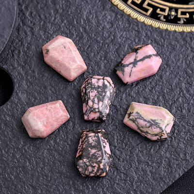 Natural Rhodonite Carved Coffin Decorations