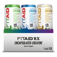 FITAID RX Zero Sugar Creatine 3 Flavor Variety Pack, Clean Sport Workout Recovery Drink with BCAAs, Glucosamine & Turmeric, 1...