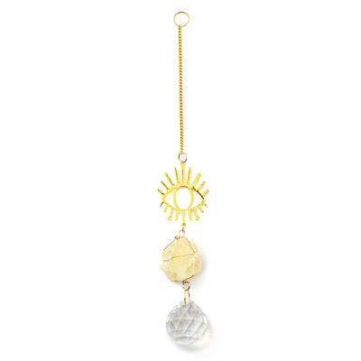 Wire Wrapped Nuggets Natural Citrine Pendant Decorations