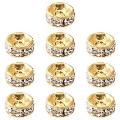 Brass Rhinestone Spacer Beads