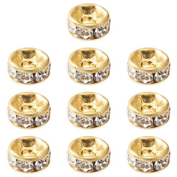 Brass Rhinestone Spacer Beads