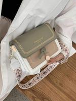 Fashionable Colorblock Embroidering Design Crossbody Bag, Casual Versatile Patched Design Purse Bag for Women, Trendy High-qu...