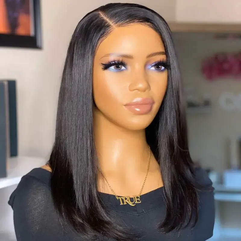 [Wear & Go] Bob Wig Pre-Cut Lace Wigs Bleached Knots With Elastic Band