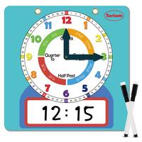 Magnetic Writable Dry Erase  Clock Large 12\