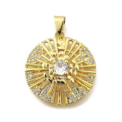 Brass Micro Pave Cubic Zirconia Pendants