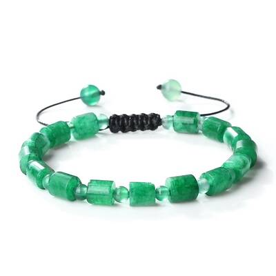 Bohemian Style Natural Banded Agate/Striped Adjustable Braided Bracelets for Women