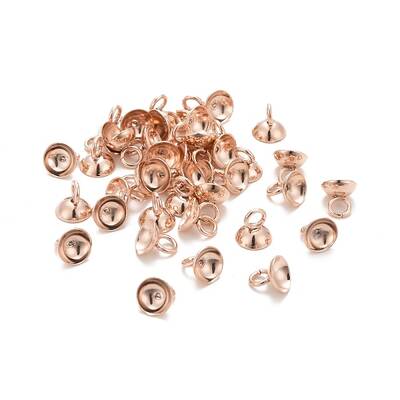 201 Stainless Steel Bead Cap Pendant Bails